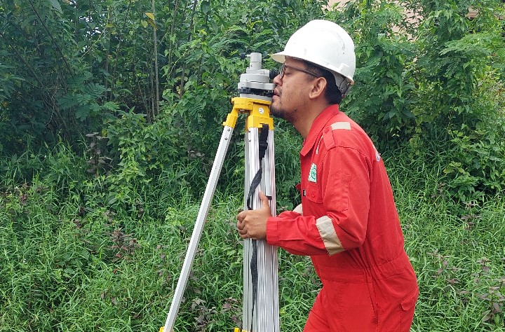 Topografi dengan alat Automatic level waterpass